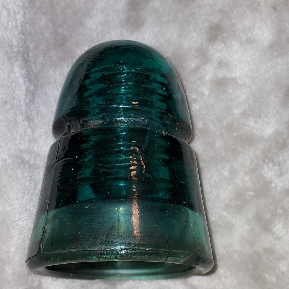 No name Aqua beehive shape glass insulator
